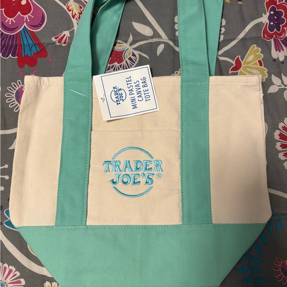 Trader Joe's Mint Canvas Tote Bag